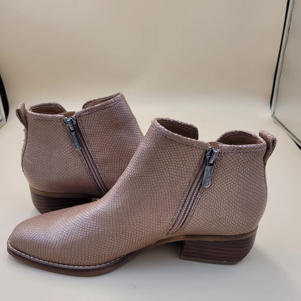 Sarto By Franco Sarto Asti Bootie In Taupe Snake Print Leather  Size 6M‎ Studded